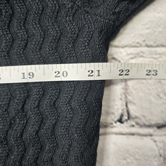 Cutter And Buck Black V-Neck 100% Merino Wool Ripple Knit Sweater Size Large - Picture 8 of 10